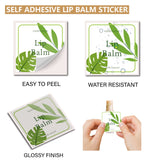 80Pcs 8 Style Custom Lip Balm DIY Label Sticker, Coated Paper Paster, Self-Adhesive Stickers, Square, Leaf Pattern, 5x5cm, 10pcs/style