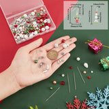 DIY Christmas Fairy Earring Making Kit, Including Glass Pearl & Rhinestone Round & Alloy Wing Beads, Brass Earring Hooks, Mixed Color, 210Pcs/box