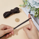 Flat PU Leather Braided Cord, for Craft Making, Coconut Brown, 5x2mm, about 5.47 Yards(5m)/Bundle