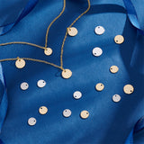 90Pcs 6 Style 304 Stainless Steel Charms, Stamping Blank Tag, Flat Round, Mixed Color, 8~10.5x0.8mm, Hole: 1.2mm