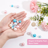 ABS Plastic & Plastic Imitation Pearl Beads, Undrilled/No Hole Beads, Round, Mixed Color, 10~20mm, 210pcs/bag
