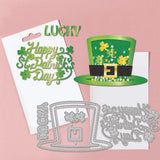 Saint Patrick's Day Carbon Steel Cutting Dies Stencils, for DIY Scrapbooking, Photo Album, Decorative Embossing Paper Card, Stainless Steel Color, Clover, 106~148x62~84x0.8mm, 2pcs/set