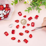 64Pcs 4 Style Glass Rhinestone Cabochons, Faceted, Pointed Back & Back Plated, Heart & Teardrop & Rectangle & Oval, Hyacinth, 12~18x12~13x5~6mm, 16pcs/style