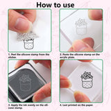 Custom PVC Plastic Clear Stamps, for DIY Scrapbooking, Photo Album Decorative, Cards Making, Stamp Sheets, Film Frame, Other Plants, 160x110x3mm