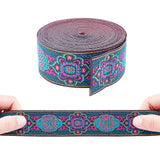 Ethnic Style Embroidery Polyester Ribbon, Garment Accessories, Floral Pattern, Red, 33mm