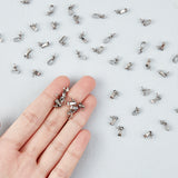 304 Stainless Steel Peg Bails Pendants, For Half Drilled Beads, Stainless Steel Color, 12.5x5mm, Hole: 2.5mm, Pin: 1mm, 80pcs/box