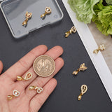10Pcs 5 Style Brass Micro Pave Cubic Zirconia Ice Pick Pinch Bails, Heart & Clover & Apple & Leaf & Fox Face, Golden, 16.5~20.5x7.5~8.5x5~6.5mm, Pin: 0.7mm, 2Pcs/style