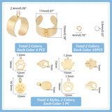 DIY Charm Cuff Ring Making Kit, Including 304 Stainless Steel Loop Ring Base & Dog Paw Print Charms & Jump Rings, Golden & Stainless Steel Color, 36Pcs/box