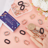 24Pcs 4 Colors Alloy Spring Gate Rings, Oval, Mixed Color, 6 Gauge, 21x14x4mm, 6pcs/color