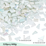 400g Glass Mosaic Tiles, Irregular Shape Mosaic Tiles, for DIY Mosaic Art Crafts, Picture Frames and More, White, 9~15x6~15x4mm, about 520pcs/box