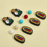 36Pcs 6 Style Food Grade Eco-Friendly Silicone Beads, Chewing Beads For Teethers, DIY Nursing Necklaces Making, Virgin Mary & Jesus & Round, Mixed Color, 12~33.5x12~24x8~12mm, Hole: 2~2.3mm, 6pcs/style