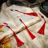Halloween Theme Acrylic Pendant Bookmark, Polyester Tassel Pendant Bookmark, Dagger/Knife/Saw, Red, 170~174mm, 4 style, 2pcs/style, 8pcs/set