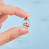 DIY Making Sets, with Laser Shining Nail Art Glitter, Glass Globe Beads and Clear Glass Globe Bottle Charms Pendants, Mixed Color, 8mm