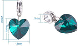 Alloy European Dangle Charms, Large Hole Pendants, with Electroplated Glass Heart Pendants, Antique Silver, Mixed Color, 25mm, Hole: 5mm, Pendant: 14x14x7mm, 5pcs/color, 30pcs/box, Plastic Bead Storage Container: 10.3x1.7cm
