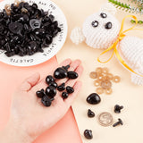 Plastic Safety Noses & Eyes, with 60Pcs Plastic Pads, For DIY Doll Toys Accessories, Mixed Color, 12mm