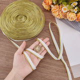 35M Polyester Lip Cord Trim, Twisted Cord Trim Ribbon, Piping Trim for Home Decor, Upholstery and Clothing, Gold, 12x1.5mm, about 38.28 Yards(35m)/Roll