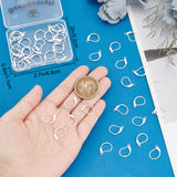 50Pcs Brass Leverback Earring Findings, with Horizontal Loop, 925 Sterling Silver Plated, 15.6x10x2mm, Hole: 1.4mm, Pin: 0.8mm