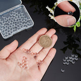 100Pcs Glass Bead, No Hole, Round, Clear, 6mm