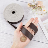 5M Flat Imitation Leather Cord, for Pillow Decor, Coconut Brown, 25x2mm, about 5.47 Yards(5m)/Roll