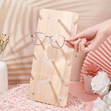 4-Tier Wood Display Stands, with Clear Acrylic Findings, for Glasses Display Holder, Navajo White, 32.9x14.9x0.5cm, 13pcs/set