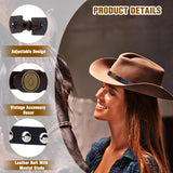 3Pcs 3 Style Imitation Leather Southwestern Cowboy Hat Belt, with Alloy Clasp Buckle, Overlay Hat Band for Hat Accessories, Mixed Color, 1pc/style