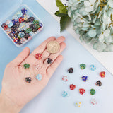 80Pcs 8 Style Handmade Millefiori Lampwork Beads Strands, Heart, Mixed Color, 11~12x12x4~5mm, Hole: 1mm, about 10pcs/style