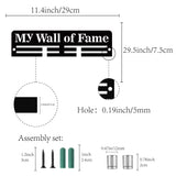 Acrylic Medal Holder, Medals Display Hanger Rack, with Hanger Hooks, Medal Holder Frame, Rectangle with Word MY WALL OF FAME, Black, 75x290x10mm