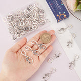 50Pcs Tibetan Style Alloy Infinity with Word Hope Connector Charms, Cadmium Free & Lead Free, Antique Silver, 15x39x2mm