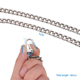 Bag Strap Chains, Iron Curb Link Chains, with Swivel Lobster Claw Clasps, Platinum, 160x1cm, 1strand/box