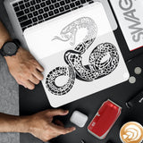 PET Hollow Out Drawing Painting Stencils, for DIY Scrapbook, Photo Album, Snake, 30x30cm