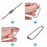 Iron Ball Chains with Connectors, Soldered, For Ball Chain Hang Tag Making, Light Gold & Antique Bronze & Platinum, 95x2.2mm, 3colors, 60pcs/color, 180pcs/box