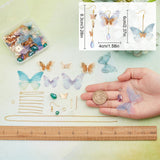 DIY Butterfly Earring Making Kit, Including Polyester Fabric Crafts Decoration & 304 Stainless Steel Pendants, Brass Charms & Earring Hook, Glass Pendants & Beads, Golden