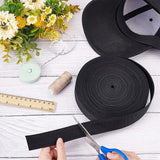 Polyester Hat Sweatbands, Hat Liner Tape, Sewing Craft Accessories, Black, 30x0.5mm, about 19.7~20m/bag