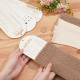 4Pcs 4 Styles Wood Knitting Ruler, Oval, for Sock Making, Linen, 350x10x2.6mm, Hole: 2~10mm, 2pcs/style