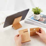 Bamboo Mobile Phone Holders, Rectangle, Beige, Finished Product: 8.5x8.1x14cm