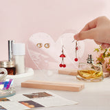 Transparent Heart Acrylic Earring Display Stands, Tabletop Earring Organizer Holder with Wood Base, Clear, Finish Product: 15x5x13.5cm