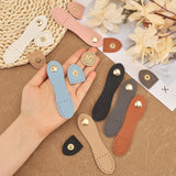 14 Sets 7 Colors Imitation Leather Sew on Purse Lock with Snap Button, Mixed Color, 3.2~10.8x2.6~2.65x0.15cm, Hole: 1.6mm, 2 sets/color