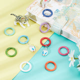 24Pcs 12 Colors Spray Painted Eco-Friendly Alloy Spring Gate Rings, O Rings, Snap Clasps Ring, Cadmium Free & Nickel Free & Lead Free, Mixed Color, 25x4mm, 2pcs/color