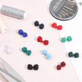 22Pcs 11 Colors Solid Color Rubber Knot Cufflinks Fabric, for Mens/Womens Shirt Gift, Mixed Color, 20~24x11mm, 2pcs/color