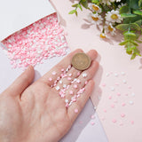 Handmade Polymer Clay Cabochons, Sakura, Pink, 4.5~5x4~5x0.6~1mm, 100g, about 5700pcs/box