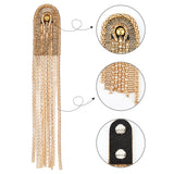 2Pcs Fashionable Alloy Tassel Epaulettes, Detachable Shoulder Badge, with Pin, Garment Accessories, Light Gold, 293mm