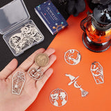 20Pcs 10 Style 201 Stainless Steel Laser Cut Pendants, Spider & Bat & Pumpkin Jack-O'-Lantern, Stainless Steel Color, 7.9~57x10.1~33x1mm, Hole: 1~1.5mm, 2pcs/style