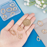 12Pcs 3 Styles Brass Open Back Bezel Pendant Cabochon Settings,  for Glass Rhinestone, Teardrop & Flat Round & Oval, Golden, 16.5~22.5x12~15x3.5~4mm, Hole: 1.2~1.6mm, Tray: 12~18x12~13mm, 4pcs/style