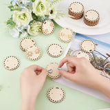 Wood Earring Display Card with Hanging Hole, Jewelry Display Cards for Earring Display, Flat Round, 5x0.3cm, 30pcs/set