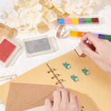 Wooden Stamps with Rubber, for DIY Craft Card Scrapbooking Supplies, Dog, 25~25.5x25~25.5x32mm