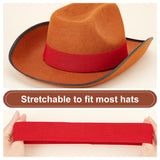 Ultra Wide Thick Flat Elastic Hat Band, for Cowboy Hat, Bend Brim Fedora Hat, Straw Hat Decoration, Mixed Color, 30~39x550x1~2mm, 14 colors, 1pc/color, 14pcs/set