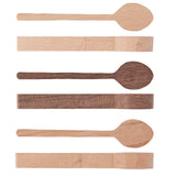 Wood Carving Spoon, Blank Unfinished Wooden Craft, Mixed Color, 187~188x38~39x20mm, 3pcs/set