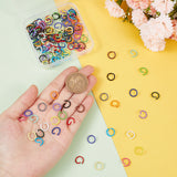 160pcs 16 Colors Baking Painted Iron Jump Rings, Open Jump Ring, Round Ring, Mixed Color, 18 Gauge, 10x1mm, Inner Diameter: 7.5mm, 10pcs/color