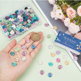 150Pcs 10 Colors Flat Back Resin Rhinestone Cabochons, Flat Round with Vortex Pattern, Mixed Color, 11.5x3mm, 15pcs/color