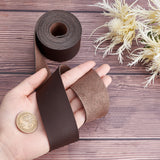 PU Leather Fabric, for Shoes Bag Sewing Patchwork DIY Craft Appliques, Coconut Brown, 3.75x0.13cm, 2m/roll